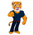 tiger kungfu mascot cartoon vector image