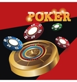 chips and roulette for poker casino game vector image