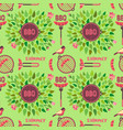 flat hand drawn barbecue icons seamless pattern vector image vector image