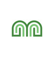 green geometric letter m logo icon vector image vector image