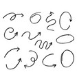 hand drawn arrows with doodle style isolated vector image