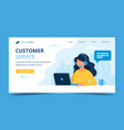 customer service landing page woman vector image