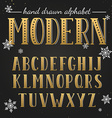 hand drawn modern font vector image
