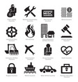 insurance icons set flat design vector image