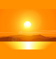 landscape with sunset over mountain range vector image vector image