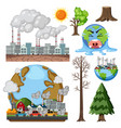 save the earth logo and banner set vector image vector image