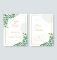 set of card with green floral leaves watercolor vector image