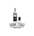 shot and bottle of tequila vintage vector image