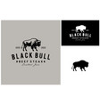 black bull bison buffalo bbq steak vintage logo vector image vector image