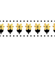 seamless border gold foil flowers shiny vector image
