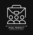 team pixel perfect white linear icon for dark vector image vector image