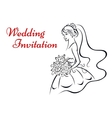 younf bride in white dress vector image
