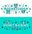 business idea and mobile banking heading title web vector image vector image