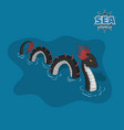 sea serpent in isometric style ocean monster vector image vector image
