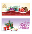 christmas background red balls with decorations 6 vector image
