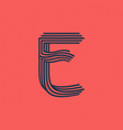 e letter logo made five parallel lines vector image