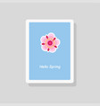 hello spring greeting card minimalist style vector image