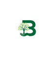 letter b with tree nature logo design vector image