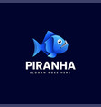 logo piranha gradient colorful style vector image vector image