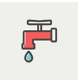 faucet with water drop thin line icon vector image