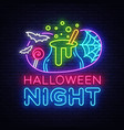 halloween neon sign night design vector image