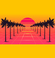palm trees 1980s style vector image vector image