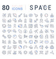 set line icons space vector image vector image