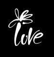 love flower lettering template vector image vector image