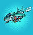 military assault aircraft with bombs and missiles vector image