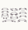 banners ribbons in vintage engraving style sketch vector image