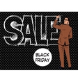 black friday businessman writes sale vector image