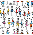 pattern people doodles vector image
