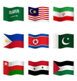 waving flags of different countries 5 vector image