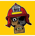 zombie head - fire fighter vector image vector image