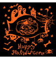 halloween hand drawn background vector image