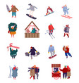 set people characters holiday scenes vector image