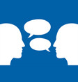 two human heads silhouette talking through speech vector image vector image