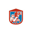 cameraman vintage film movie camera shield retro vector image