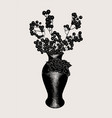 hand-drawn sketch vase with rose and decorative vector image vector image