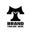 modern letters mt or tm logo vector image