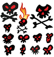 skull cartoon set vector image