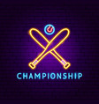 championship neon label vector image