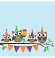 party owls card vector image vector image