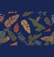tropical jungle plants pattern seamless background vector image