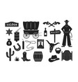 wild west silhouettes icon vector image