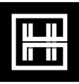 capital letter h from white stripe enclosed vector image