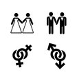 gay wedding icons set white vector image