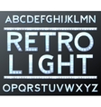 silver alphabet with bulb lamps vector image