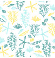trendy sea seamless pattern with hand texture vector image