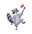 cartoon raccoon character isolated racoon vector image
